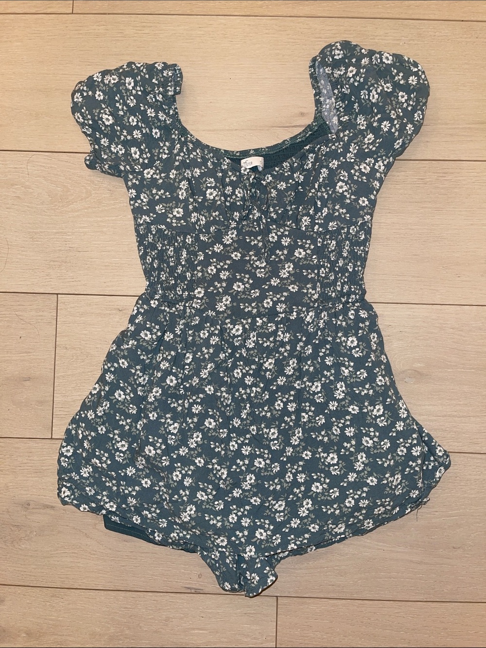 Hollister Dark Teal Floral Romper
